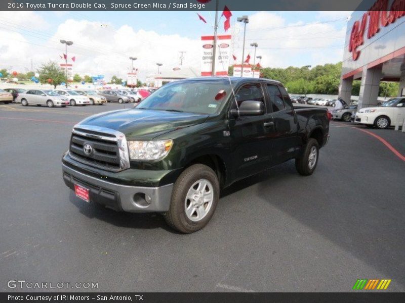 Spruce Green Mica / Sand Beige 2010 Toyota Tundra Double Cab