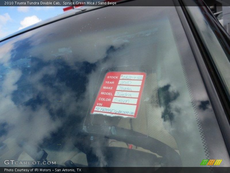 Spruce Green Mica / Sand Beige 2010 Toyota Tundra Double Cab