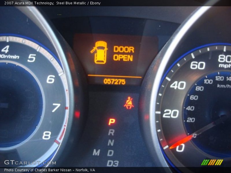 Steel Blue Metallic / Ebony 2007 Acura MDX Technology