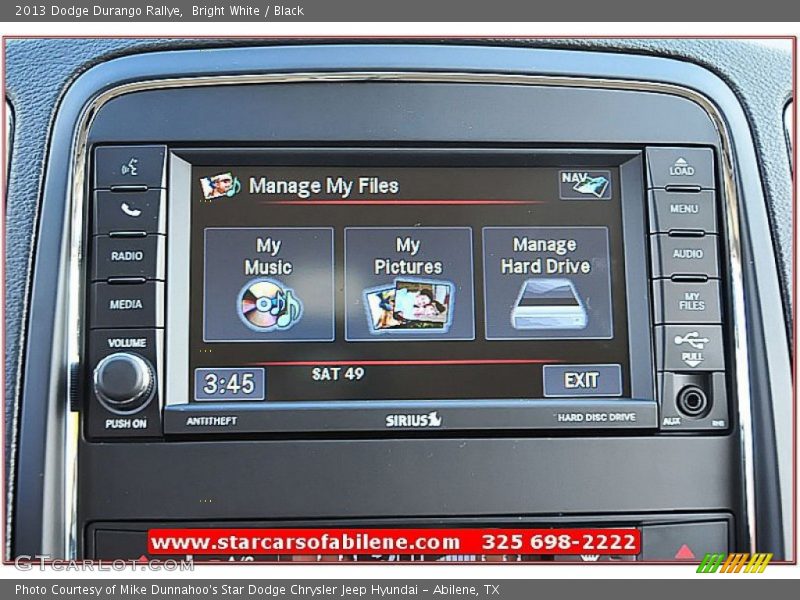 Bright White / Black 2013 Dodge Durango Rallye