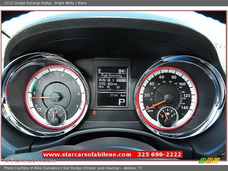 Bright White / Black 2013 Dodge Durango Rallye