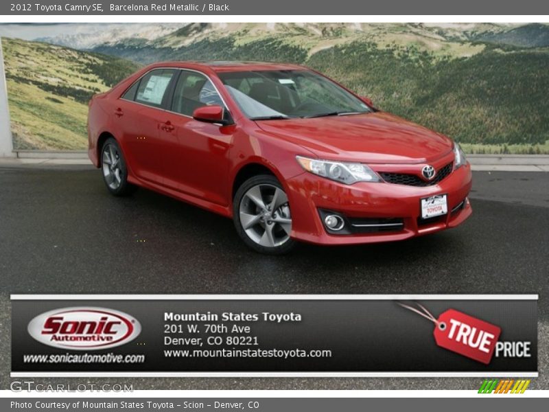 Barcelona Red Metallic / Black 2012 Toyota Camry SE