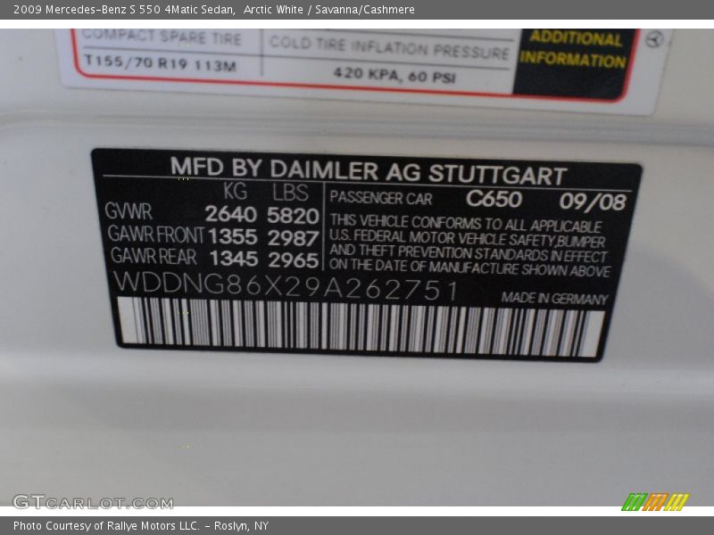Arctic White / Savanna/Cashmere 2009 Mercedes-Benz S 550 4Matic Sedan