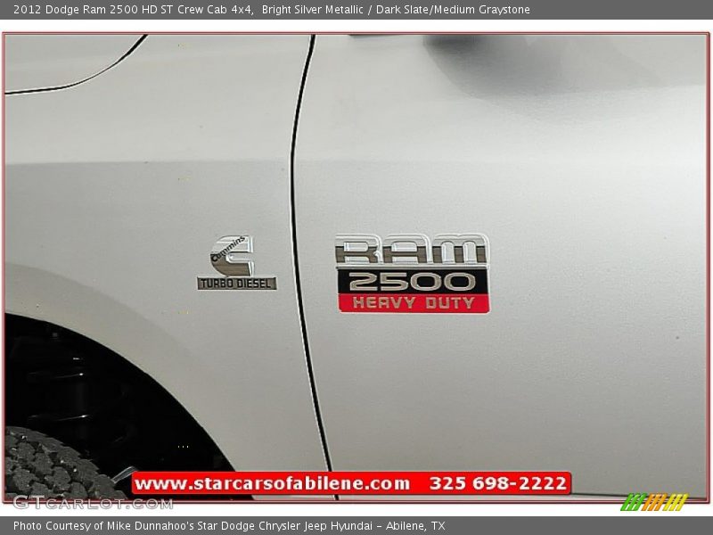 Bright Silver Metallic / Dark Slate/Medium Graystone 2012 Dodge Ram 2500 HD ST Crew Cab 4x4