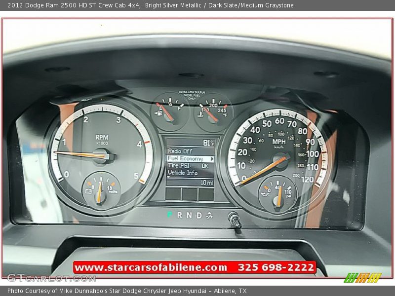 Bright Silver Metallic / Dark Slate/Medium Graystone 2012 Dodge Ram 2500 HD ST Crew Cab 4x4