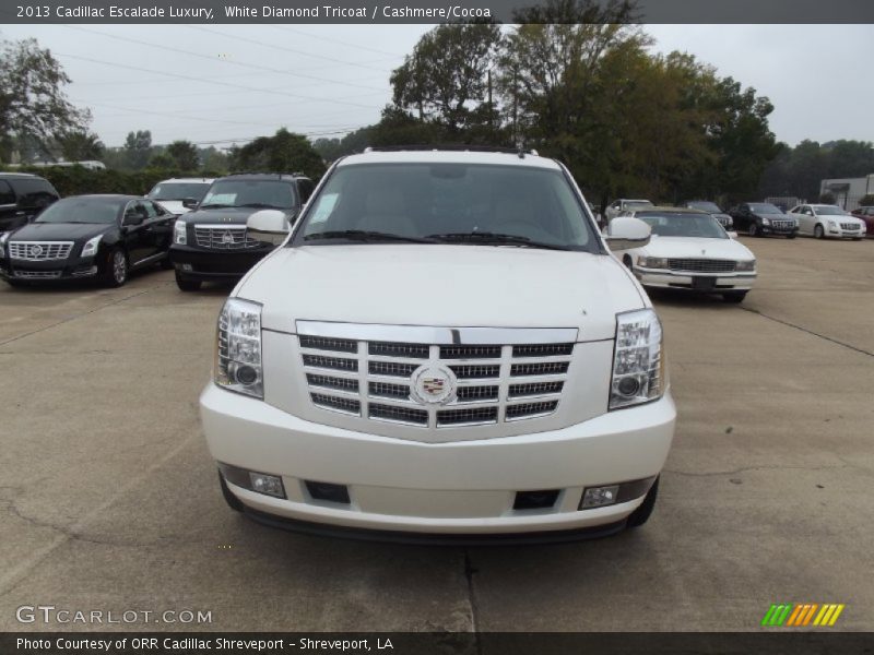 White Diamond Tricoat / Cashmere/Cocoa 2013 Cadillac Escalade Luxury