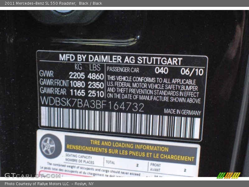 Black / Black 2011 Mercedes-Benz SL 550 Roadster