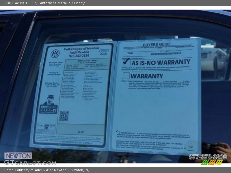 Anthracite Metallic / Ebony 2003 Acura TL 3.2