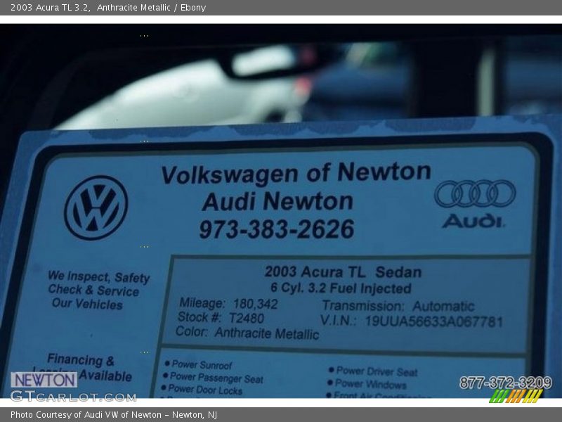 Anthracite Metallic / Ebony 2003 Acura TL 3.2
