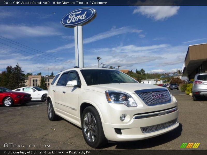 White Diamond Tintcoat / Cashmere 2011 GMC Acadia Denali AWD