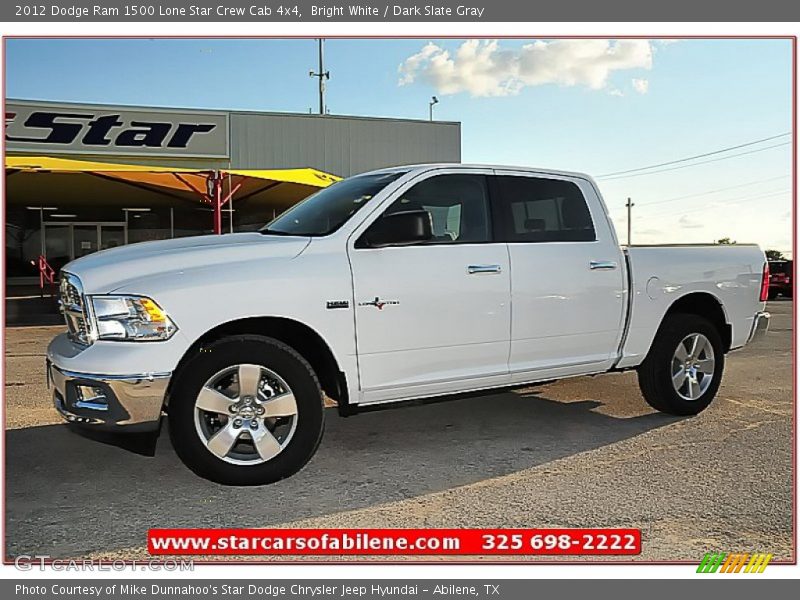 Bright White / Dark Slate Gray 2012 Dodge Ram 1500 Lone Star Crew Cab 4x4
