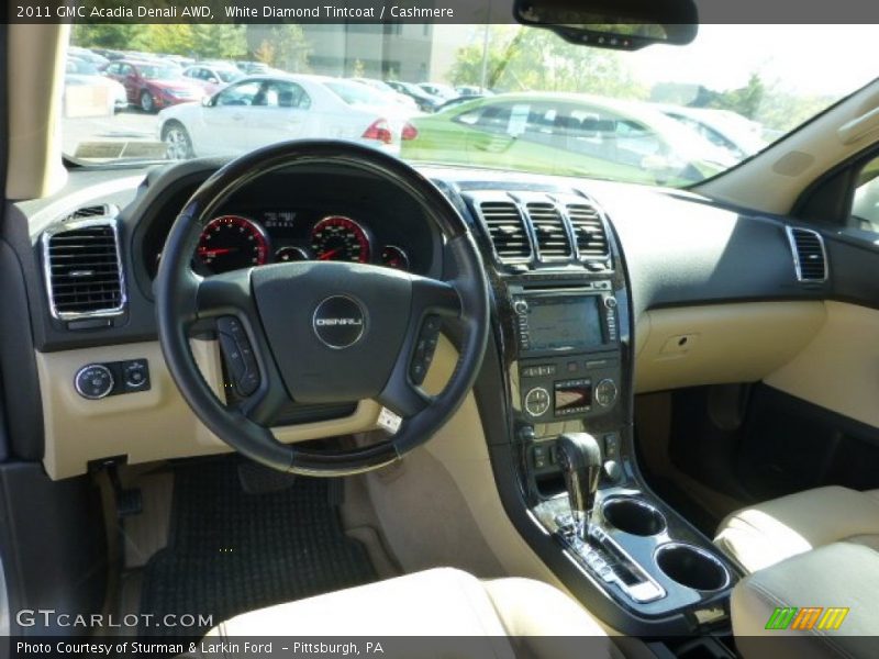 White Diamond Tintcoat / Cashmere 2011 GMC Acadia Denali AWD
