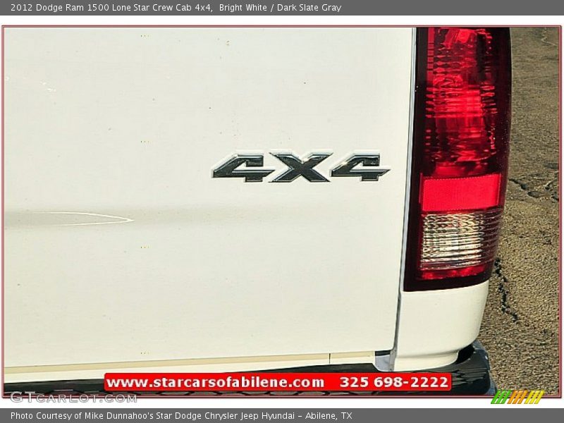 Bright White / Dark Slate Gray 2012 Dodge Ram 1500 Lone Star Crew Cab 4x4