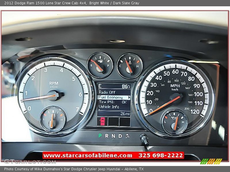 Bright White / Dark Slate Gray 2012 Dodge Ram 1500 Lone Star Crew Cab 4x4