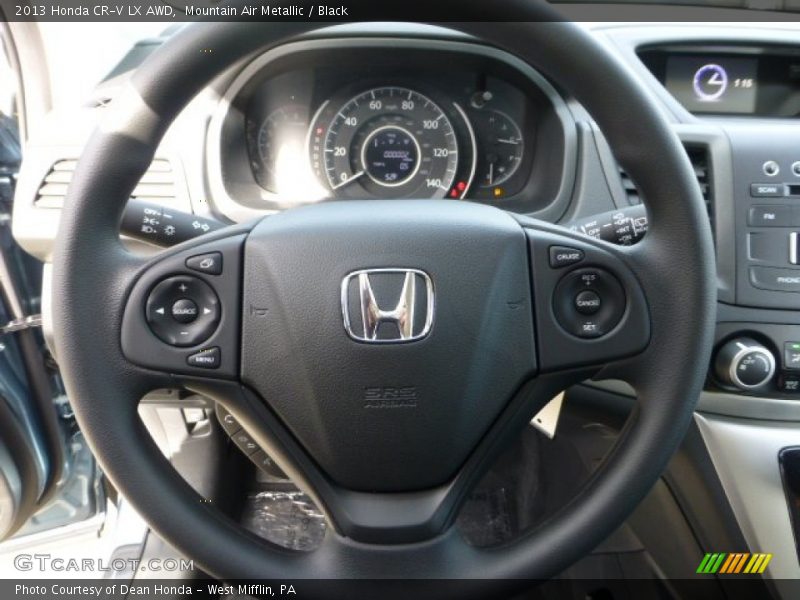 Mountain Air Metallic / Black 2013 Honda CR-V LX AWD