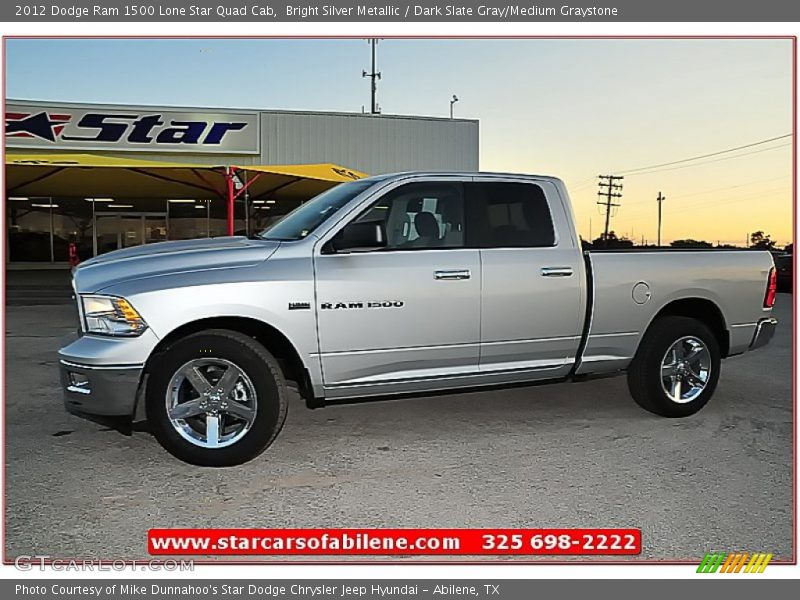 Bright Silver Metallic / Dark Slate Gray/Medium Graystone 2012 Dodge Ram 1500 Lone Star Quad Cab