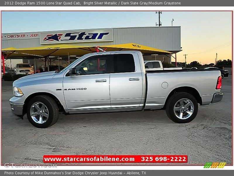Bright Silver Metallic / Dark Slate Gray/Medium Graystone 2012 Dodge Ram 1500 Lone Star Quad Cab