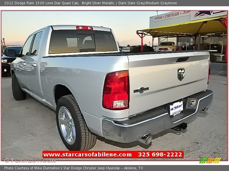 Bright Silver Metallic / Dark Slate Gray/Medium Graystone 2012 Dodge Ram 1500 Lone Star Quad Cab