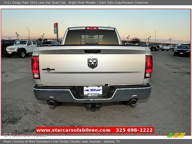 Bright Silver Metallic / Dark Slate Gray/Medium Graystone 2012 Dodge Ram 1500 Lone Star Quad Cab