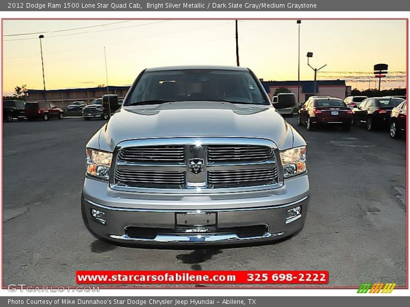 Bright Silver Metallic / Dark Slate Gray/Medium Graystone 2012 Dodge Ram 1500 Lone Star Quad Cab