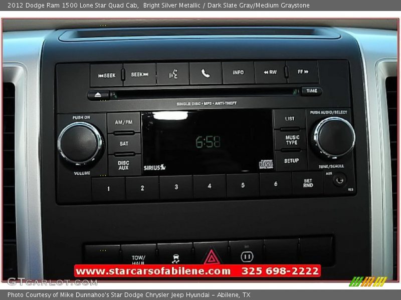 Bright Silver Metallic / Dark Slate Gray/Medium Graystone 2012 Dodge Ram 1500 Lone Star Quad Cab