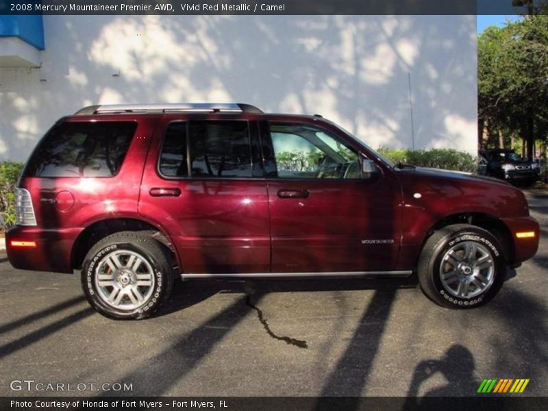 Vivid Red Metallic / Camel 2008 Mercury Mountaineer Premier AWD