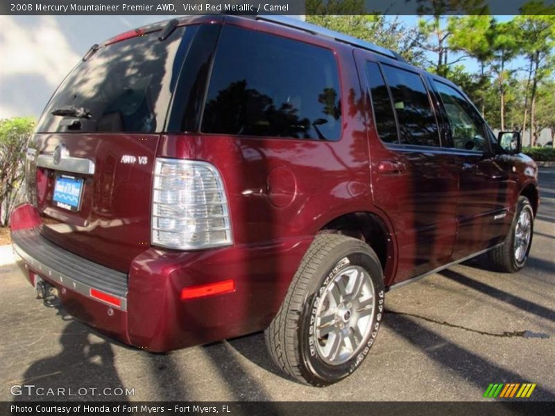 Vivid Red Metallic / Camel 2008 Mercury Mountaineer Premier AWD