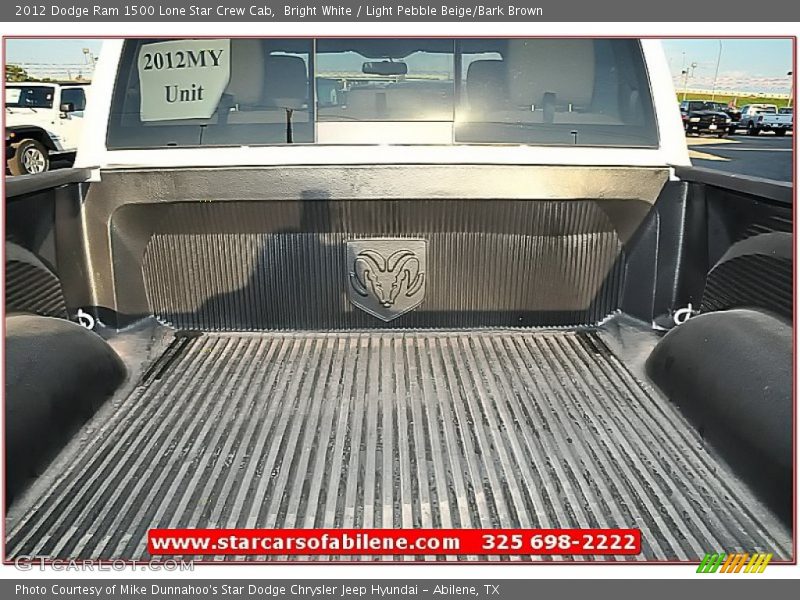 Bright White / Light Pebble Beige/Bark Brown 2012 Dodge Ram 1500 Lone Star Crew Cab