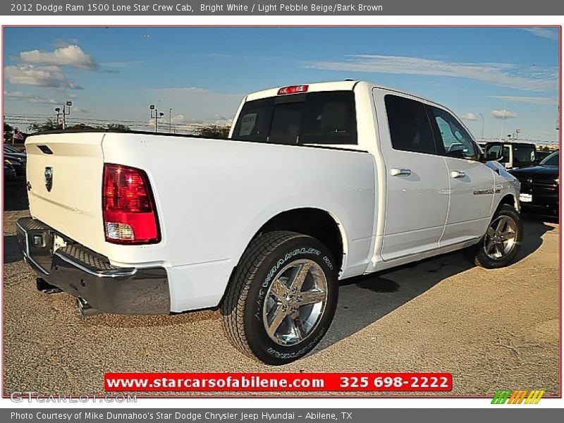 Bright White / Light Pebble Beige/Bark Brown 2012 Dodge Ram 1500 Lone Star Crew Cab