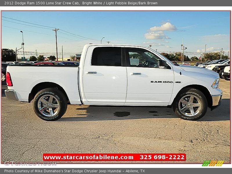 Bright White / Light Pebble Beige/Bark Brown 2012 Dodge Ram 1500 Lone Star Crew Cab