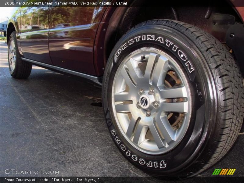 Vivid Red Metallic / Camel 2008 Mercury Mountaineer Premier AWD