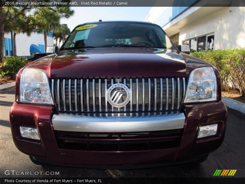 Vivid Red Metallic / Camel 2008 Mercury Mountaineer Premier AWD