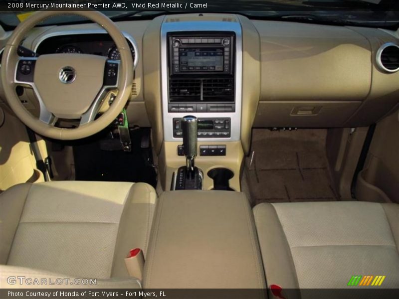 Vivid Red Metallic / Camel 2008 Mercury Mountaineer Premier AWD