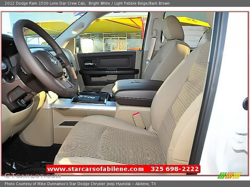 Bright White / Light Pebble Beige/Bark Brown 2012 Dodge Ram 1500 Lone Star Crew Cab