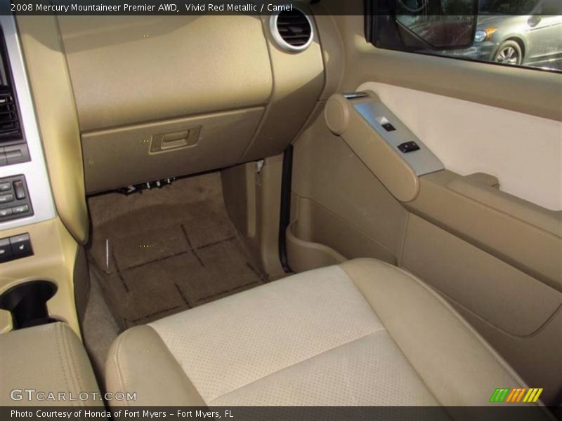 Vivid Red Metallic / Camel 2008 Mercury Mountaineer Premier AWD