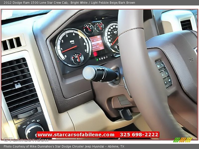 Bright White / Light Pebble Beige/Bark Brown 2012 Dodge Ram 1500 Lone Star Crew Cab