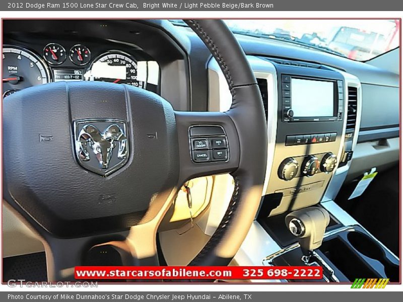 Bright White / Light Pebble Beige/Bark Brown 2012 Dodge Ram 1500 Lone Star Crew Cab