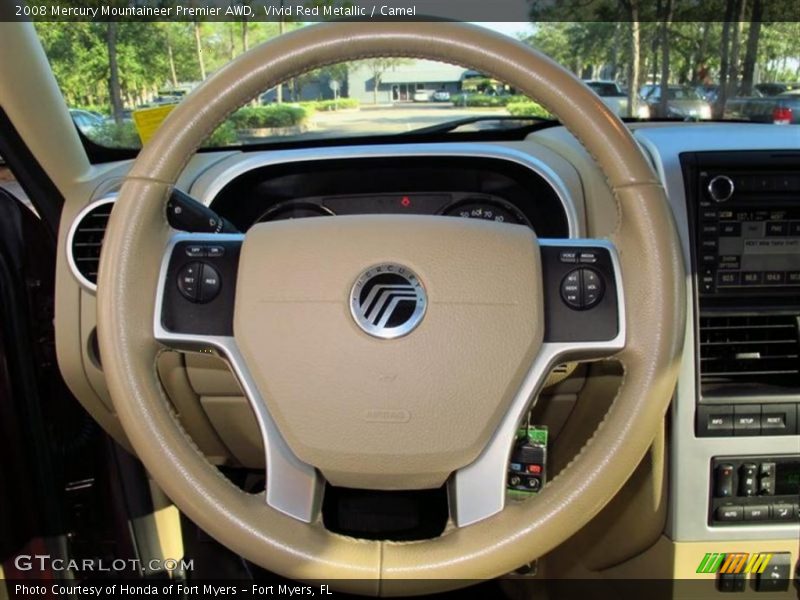 Vivid Red Metallic / Camel 2008 Mercury Mountaineer Premier AWD