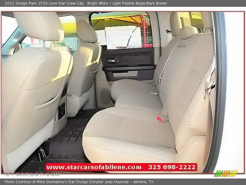 Bright White / Light Pebble Beige/Bark Brown 2012 Dodge Ram 1500 Lone Star Crew Cab