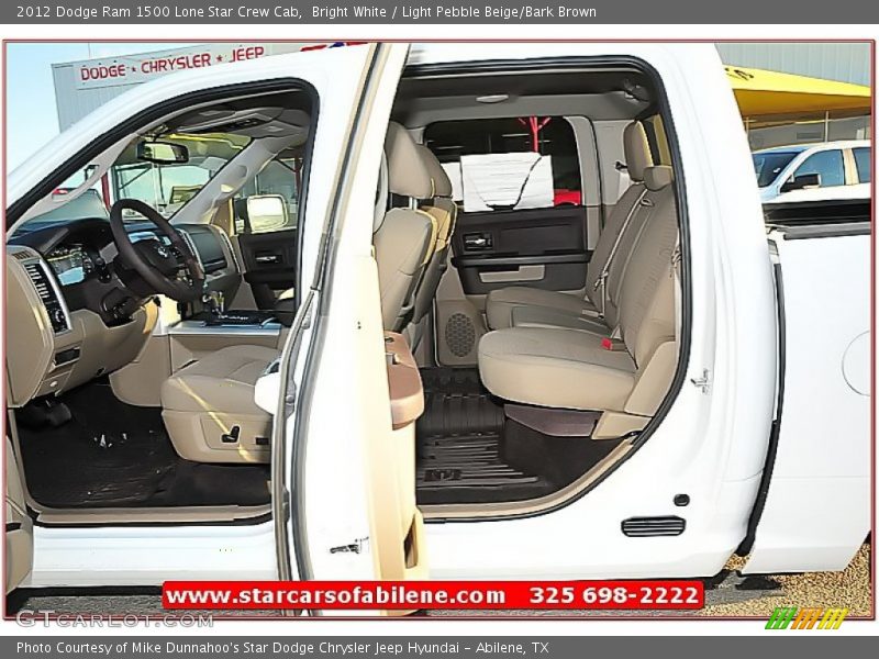 Bright White / Light Pebble Beige/Bark Brown 2012 Dodge Ram 1500 Lone Star Crew Cab