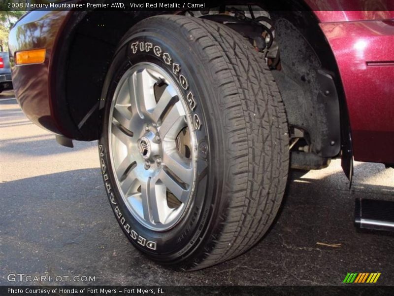 Vivid Red Metallic / Camel 2008 Mercury Mountaineer Premier AWD