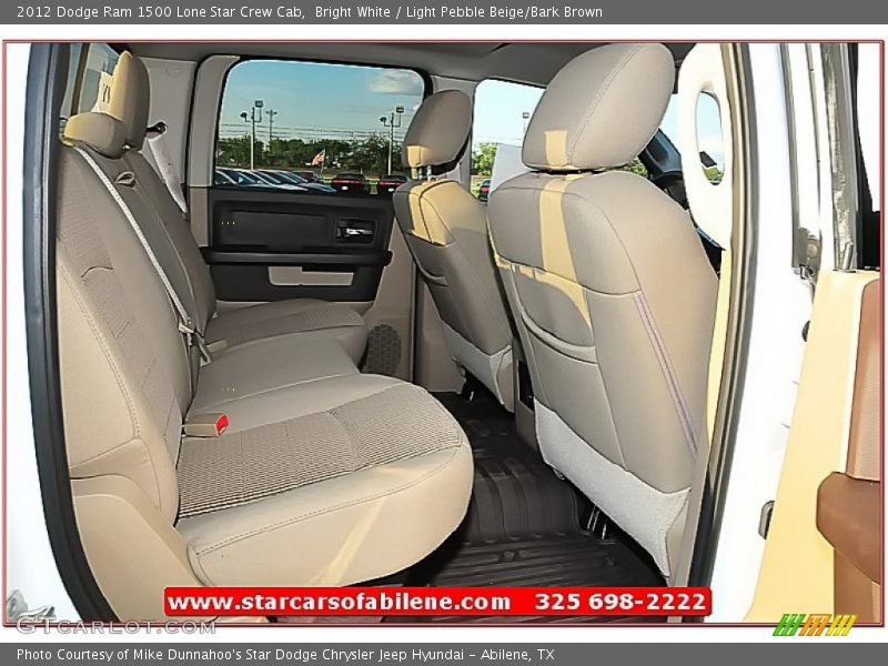 Bright White / Light Pebble Beige/Bark Brown 2012 Dodge Ram 1500 Lone Star Crew Cab