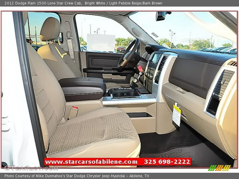 Bright White / Light Pebble Beige/Bark Brown 2012 Dodge Ram 1500 Lone Star Crew Cab