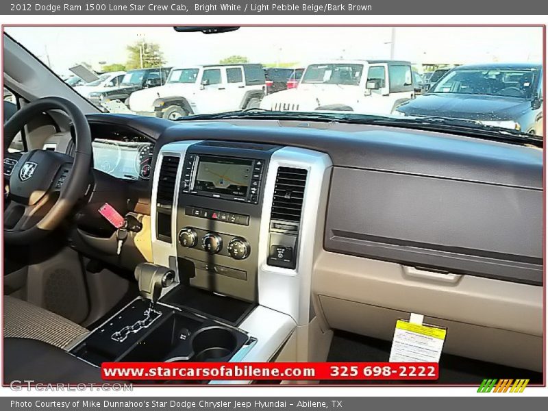 Bright White / Light Pebble Beige/Bark Brown 2012 Dodge Ram 1500 Lone Star Crew Cab