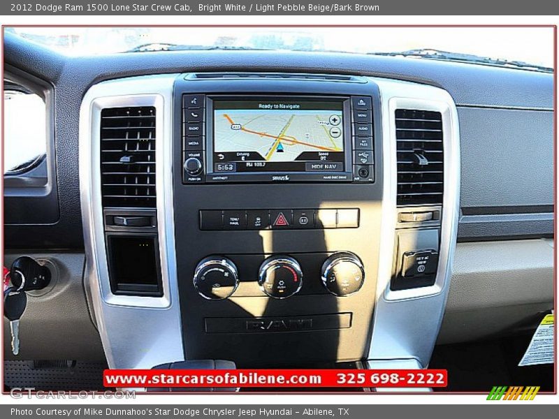 Bright White / Light Pebble Beige/Bark Brown 2012 Dodge Ram 1500 Lone Star Crew Cab