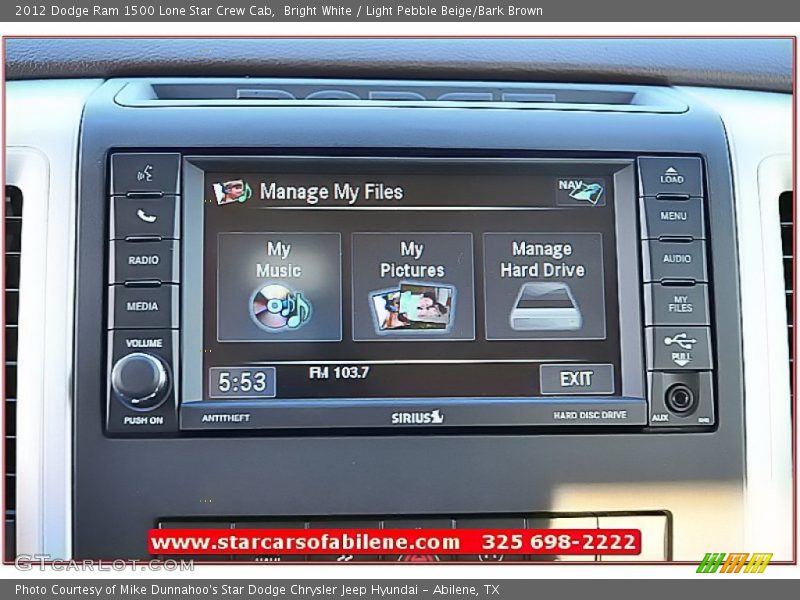 Bright White / Light Pebble Beige/Bark Brown 2012 Dodge Ram 1500 Lone Star Crew Cab