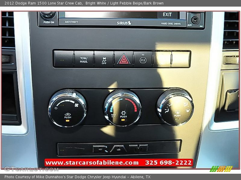 Bright White / Light Pebble Beige/Bark Brown 2012 Dodge Ram 1500 Lone Star Crew Cab