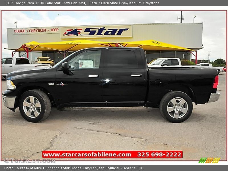 Black / Dark Slate Gray/Medium Graystone 2012 Dodge Ram 1500 Lone Star Crew Cab 4x4
