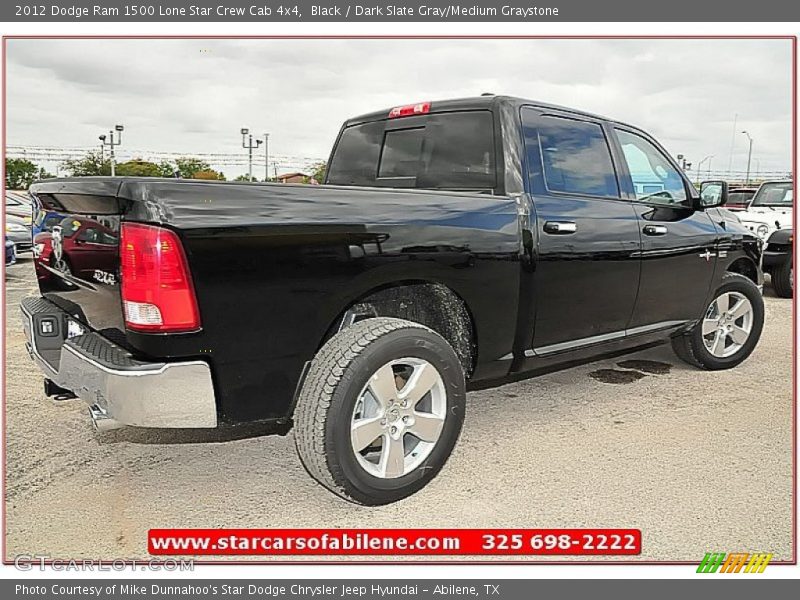Black / Dark Slate Gray/Medium Graystone 2012 Dodge Ram 1500 Lone Star Crew Cab 4x4