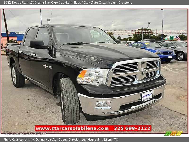 Black / Dark Slate Gray/Medium Graystone 2012 Dodge Ram 1500 Lone Star Crew Cab 4x4